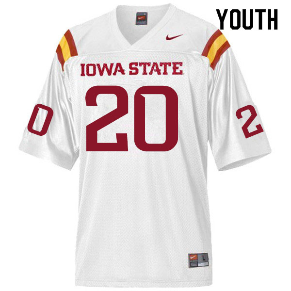 Iowa State Cyclones Youth #20 Aric Horne Nike NCAA Authentic White College Stitched Football Jersey NO42H40MP